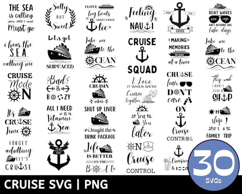 30 Cruise Bundle Svg 2022 Cruise Ship Svg Png Dxf Cruise - Etsy