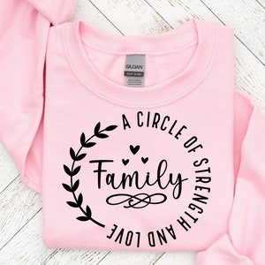 FAMILIE een cirkel van kracht en liefde, citaat teken svg, familie citaat png, boerderij familie muur teken, boerderij decor Home Svg