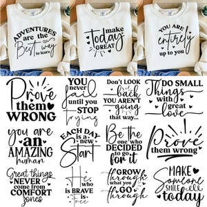 Motivational Svg Bundle, Positive Quote svg, Affirmation svg, Cute Inspirational svg, Saying Svg, Png Files, Funny Quotes cut files