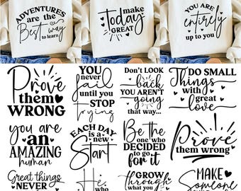 Motivational Svg Bundle, Positive Quote svg, Affirmation svg, Cute Inspirational svg, Saying Svg, Png Files, Funny Quotes cut files