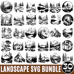 30 Mountains Svg Bundle, Adventure svg, Nature Scene Svg, Forest Scene Svg, Landscape Svg, Camping Svg, Pine Tree Svg Png, Digital Download