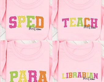 Retro School PNG Bundle, Teach PNG, Back to School Png, Teacher Sped, Para Counselor, Preppy First Day of School, Instant Download