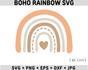 Boho Rainbow svg, Boho Rainbow svg bundle, Boho Rainbow Clipart, Pastel Rainbow svg, Rainbow Cricut File, Boho Nursery decor