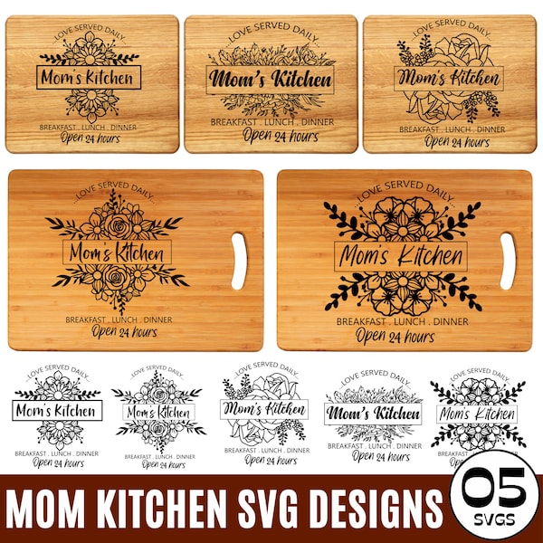 Cutting Board SVG Bundle, Kitchen Mom Svg, Kitchen Svg, Charcuterie Svg, Chopping Board, Glowforge, Cricut Cut File, Digital Download