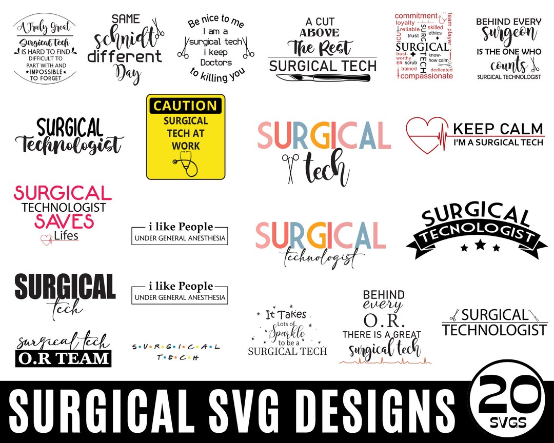 Surgical Tech Svg Bundle Surgical Technologist Svg Surgeon Etsy