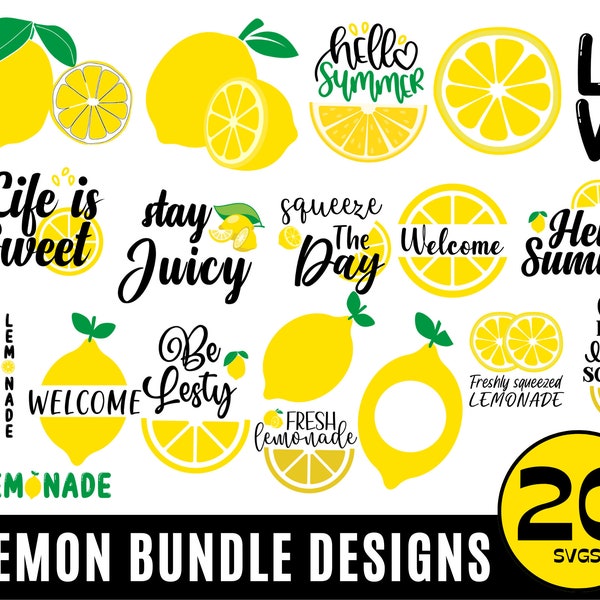 Lemon SVG Bundle, Lemons Svg, Hello Summer SVG, Porch Sign SVG, Lemonade Svg, Summer Svg, Kitchen Svg, Make Lemonade Svg, Lemonade Sign