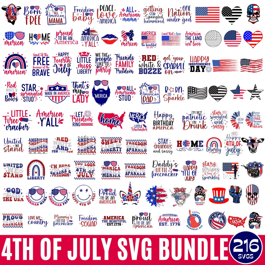 4th of July Svg Mega Bundle, Independence Day Svg, Patriotic Png ...