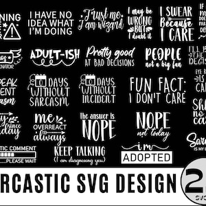 Sarcastic Bundle Svg, Funny Svg, Sarcastic svg, Sarcastic Sayings Svg, Sarcastic Quotes Svg, Silhouette, Cricut, Digital File
