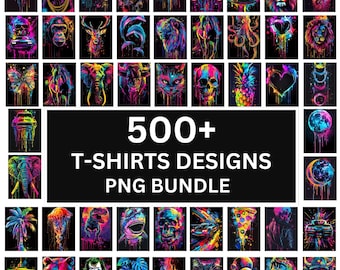 500+ Neon T Shirts Designs Bundle, Colorful and stylish Tshirt Design T-Shirts For Men Woman And Kids, Unique T Shirt Png, Digital Download