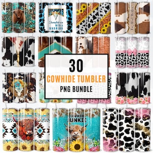 30 koeienhuid beker wrap png, westerse beker png, 20oz koeienschedel beker, koeienhuid vaars, naadloze lederen sjabloon, digitale download