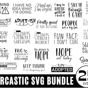 25 Bundle SVG sarcastici, Bundle SVG citazioni divertenti, Sarcasmo svg, File SVG sarcastici, SVG impertinente, Citazioni divertenti SVG, Detti divertenti svg