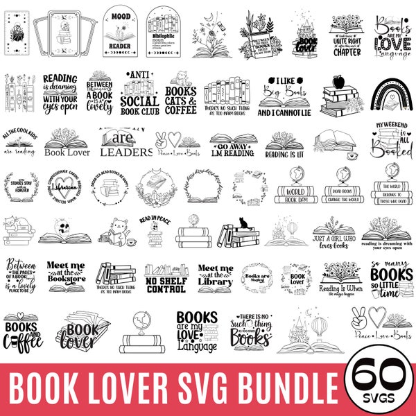 Reading SVG Bundle, Floral Book SVG, Book Lover Svg, Book Quotes Svg, Reading Book, Magic, Mystical, Floral Books Cut file, Digital Download