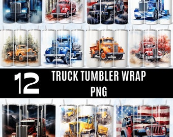 3D Semi Truck Tumbler Wrap Bundle, Trucks Tumbler Png, Blue Truck Tumbler PNG, Sublimation Designs, Children Truck Designs, Boys Tumbler PNG