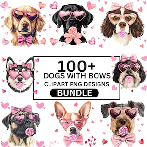 100+ Valentijnsdag hondencoquette PNG-bundel, hondencoquette, coquette Valentines, roze hondencoquette strik, hondenliefhebber sublimatie shirtontwerpen
