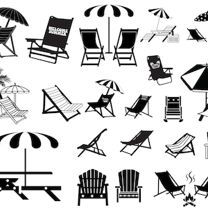 Adirondack chair SVG bundle, Beach chair svg, Lounge chair svg, Muskoka clip art, Camping Cabin Campfire Vector svg, Campfire Svg