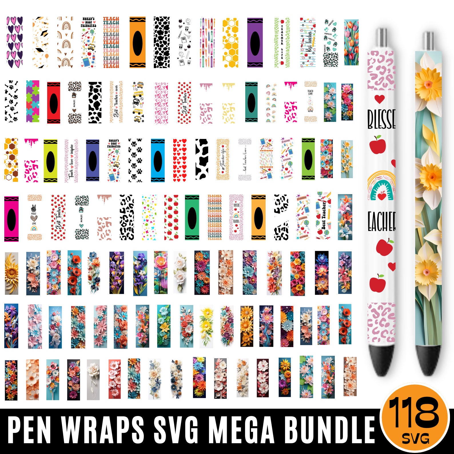 Sublimation Pens Blanks with Shrink Wrap (5 Pack or 10 Pack)