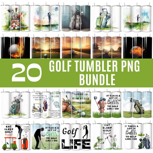 20 Golf Tumbler Wrap Bundle, Golfing life 20oz Skinny Tumbler, Funny Golf Tumbler PNG, Golf Lover Tumbler, Sublimation Png, Digital Download