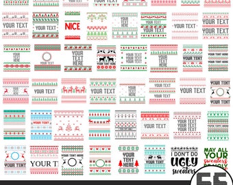 65 Ugly Sweater SVG Mega Bundle, Christmas Ugly Sweater Template, Ugly Sweater Svg, Ugly Sweater png, Ugly Sweater Svg for Cricut Silhouette
