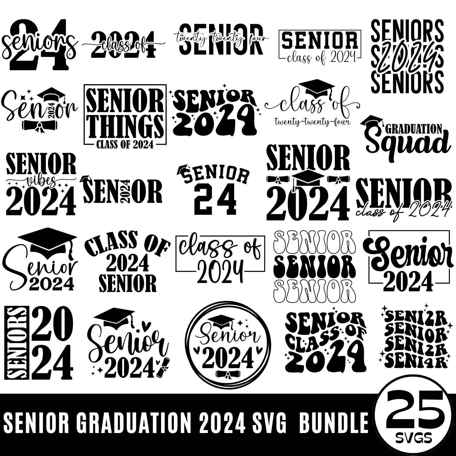 Seniors Class of 2024 Sweatpants Graduation Gifts Logo 