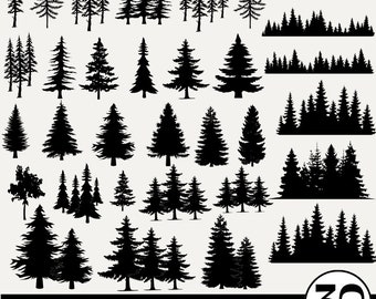 30 Mountain Forest SVG Bundle, Forest Tree svg, Forest svg, Palm Tree svg, Tree Line svg, Landscape svg, Tree Silhouette, Instant Download