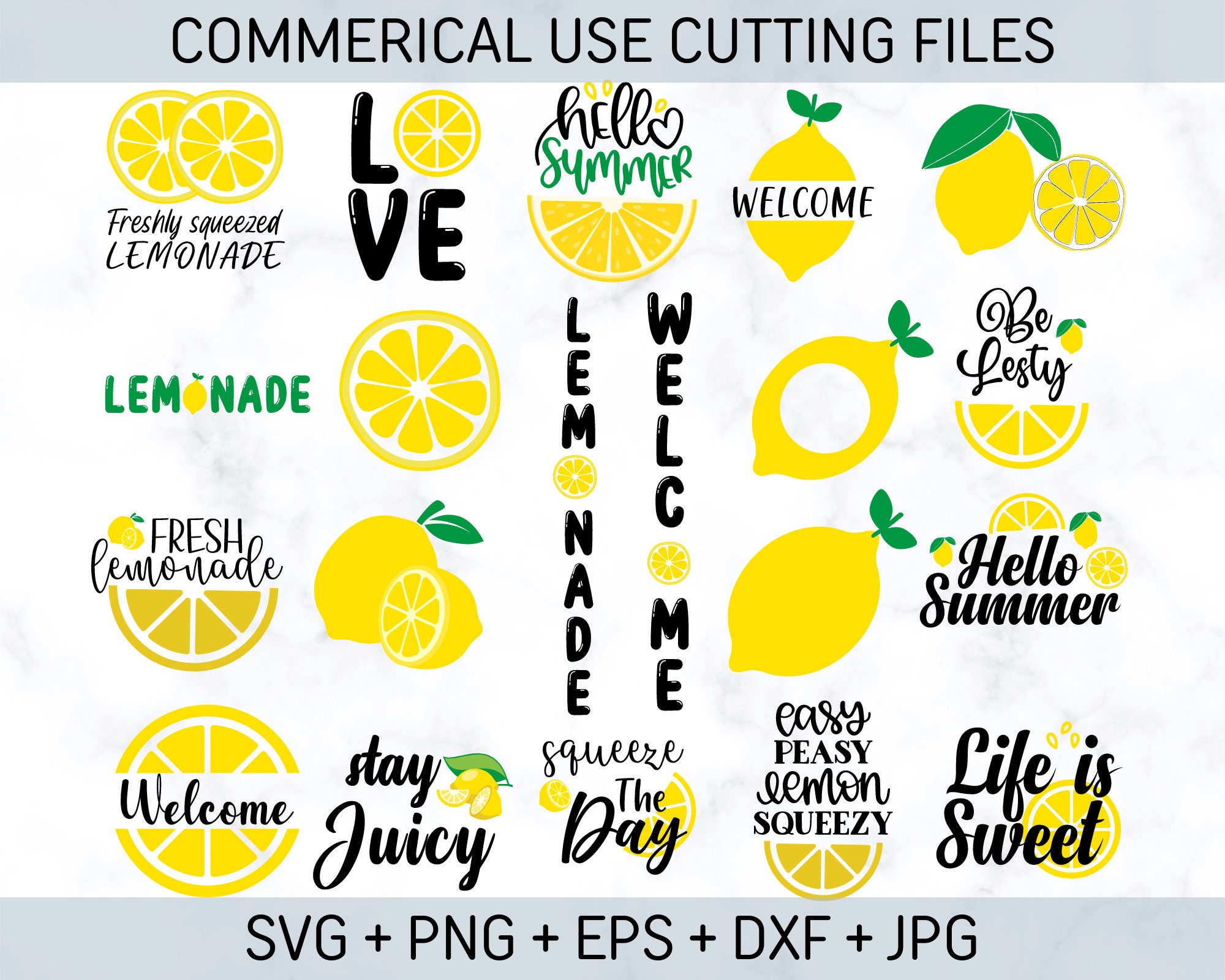 Lemon SVG Bundle Lemons Svg Hello Summer SVG Porch Sign - Etsy