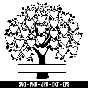 Albero genealogico svg 25 membri, Albero della vita svg, Riunione di famiglia svg, Albero del cuore della famiglia Svg, albero genealogico personalizzato svg 25 nomi Ramo dell'albero genealogico