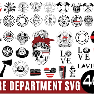 40 FIRE DEPARTMENT SVG Bundle, Fire Dept svg, Vigile del fuoco svg, Croce di Malta svg, pompiere svg, dipartimento dei vigili del fuoco svg, estintore svg