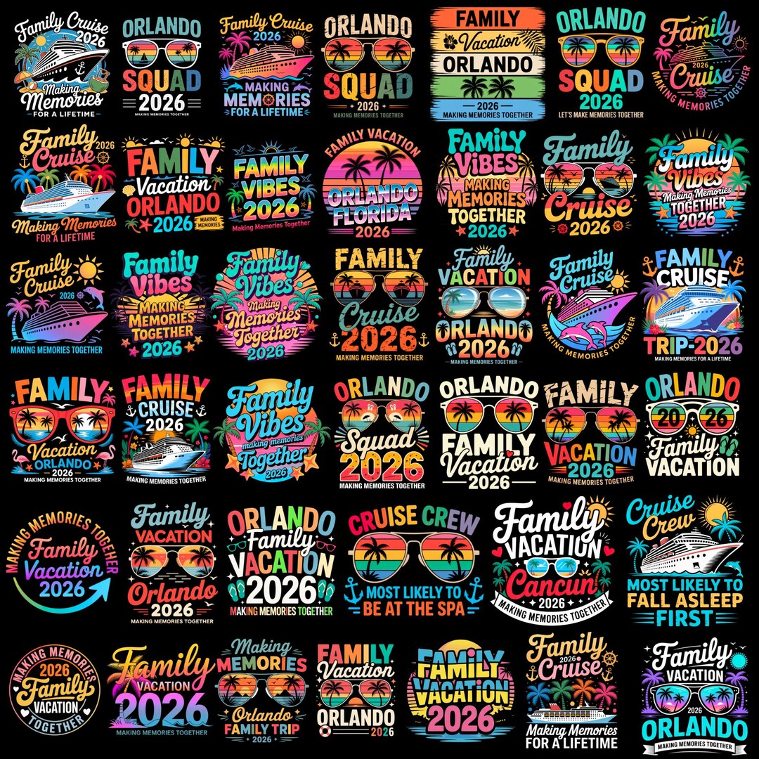 100+family Vacation PNG Bundle 2026, Family Cruise Trip Orlando Png ...