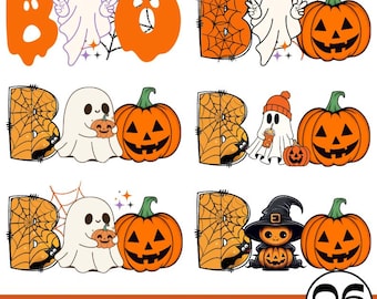 Boo Ghost PNG Bundle, Halloween Pumpkin Png, Spooky Season Png, Cute Ghost, Kids Halloween, Kids Sublimation, Digital Download