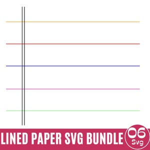06 Lined Paper Svg Bundle, Notebook Paper, Teacher Gift Svg, Personalized Teacher Name, Line Teacher Paper, School Svg