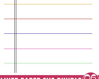 06 Lined Paper Svg Bundle, Notebook Paper, Teacher Gift Svg, Personalized Teacher Name, Line Teacher Paper, School Svg
