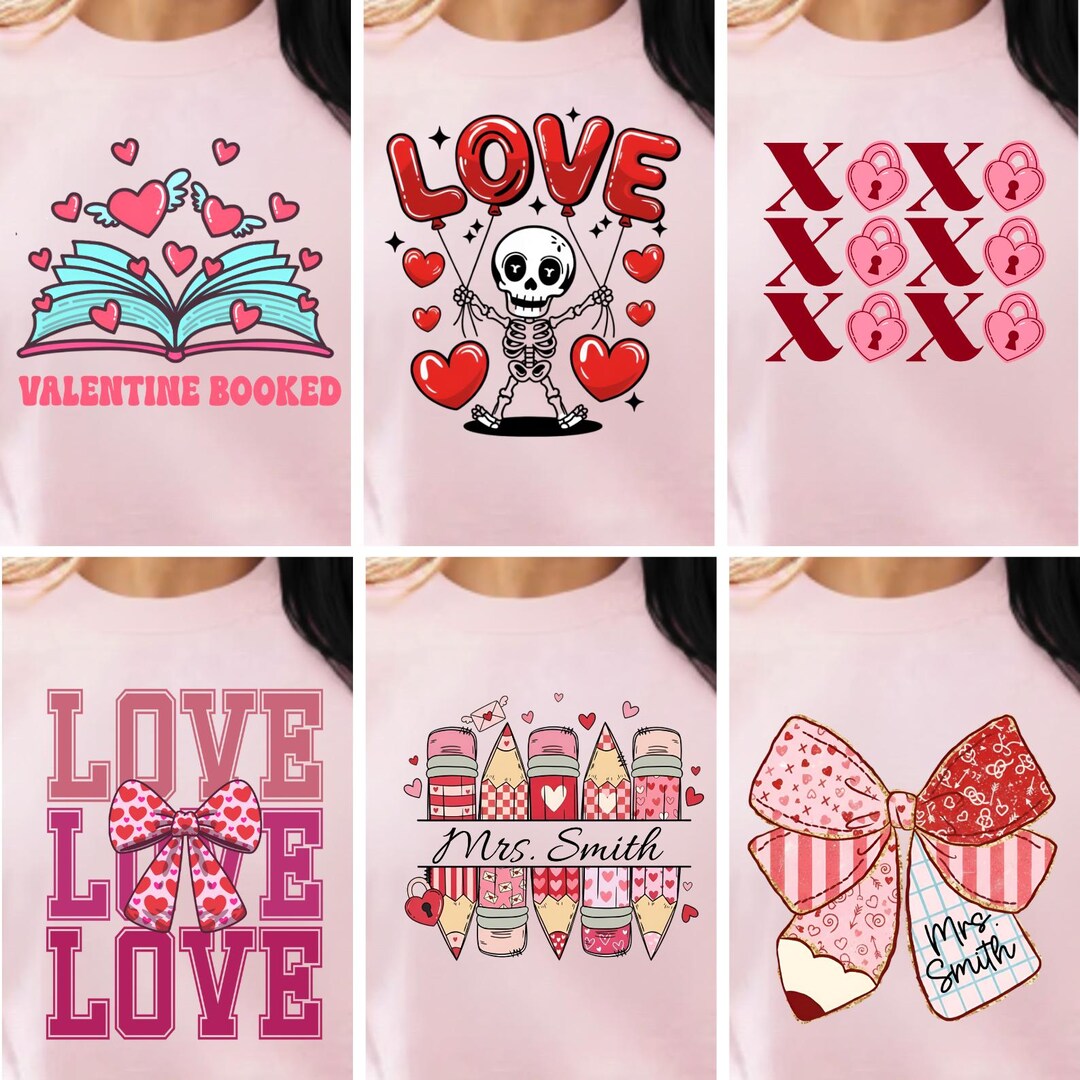 50 Valentines Day PNG Bundle, XOXO Valentines Day Heart, Coquette ...