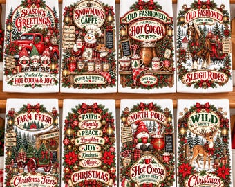 45+Christmas Kitchen Towel PNG Bundle, Funny Holiday Sublimation Designs, Retro Christmas Kitchen PNG, Baking Tea Towel Designs