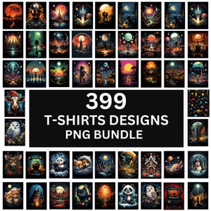 Lot de 399 modèles de T-Shirt, PNG T-shirt coloré, modèles de T-Shirt artistiques, T-Shirt moderne pour homme femme enfant, téléchargement numérique
