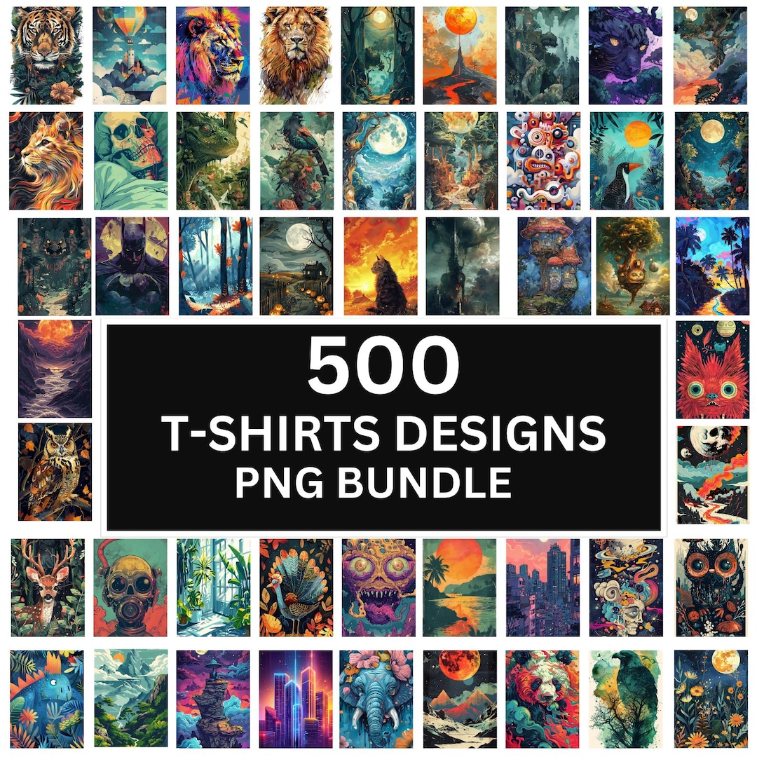 500 T Shirt Designs Bundle, Unique T Shirts Png, T-shirts for Men ...