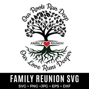 Our Roots Run Deep Shirt Design SVG - Family Reunion Tree SVG Custom with Family Name - tree of life svg