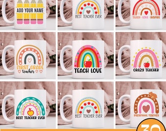 Teacher life Mug SVG Bundle, Teacher Coffee Mug Template Sublimation Designs, Mug Svg PNG, Mug Templates, Cricut Cut SVG, Digital Download