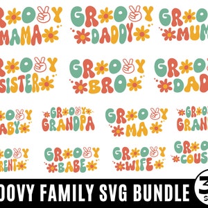 Paquete de 30 SVG de familia genial, SVG de familia retro, SVG de cumpleaños genial, SVG de familia a juego, SVG de mamá genial, SVG de papá genial