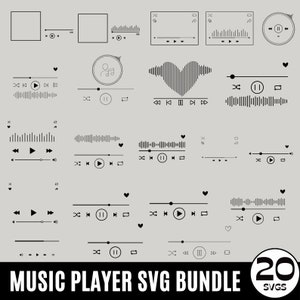 Music Player SVG Bundle, Music Player Display, Music Player CUt Files, Play Buttons Svg, Album Song Cover, Song Player Svg, Digital Download