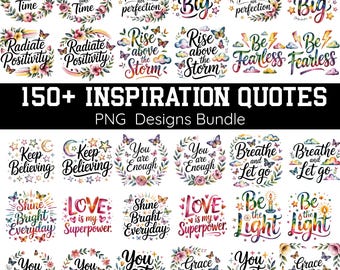 150+ Inspiration Quotes Png, Motivational Png Bundle, Positive Quote, Affirmation Png,Cute Inspirational, Saying Png, Funny Quotes cut files