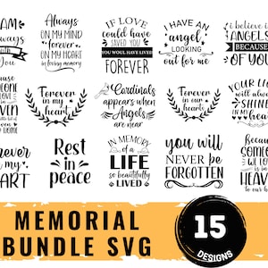 Memorial Svg Bundle, In Loving Memory Svg, Cardinal Svg, Memorial Quotes Svg,  Rest In Peace Svg, Heaven svg, Christian Svg, Remembrance Svg