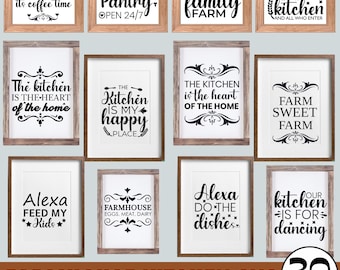 20 Farmhouse Kitchen Svg Bundle, Farmhouse Sign Svg, Kitchen Farmhouse Svg, Bakery Svg Cut File, Kitchen Svg, Digital Download