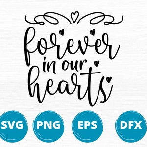 Forever in our heart, In Loving Memory Svg, Forever In My Memory Svg, Memorial SVG Bundle, Png, Svg, Dxf, Cut files for Cricut