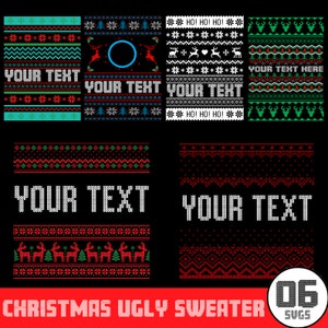 06 Ugly Sweater SVG Bundle, Modelli di maglioni brutti di Natale, Maglione brutto Svg, Maglione brutto png, Maglione brutto Font Svg Tagliato per Cricut