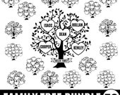Family Tree Svg Bundle 2-30 Members, Family Tree Branch, Family Tree Heart Branch, Tree Of Life Svg, Family Reunion Svg, Digital Download