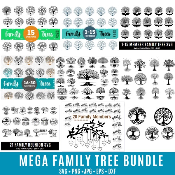 Family tree with Branches svg bundle, Family Tree Heart SVG, Family reunion svg,Family tree png, Family tree branch svg, Tree of life svg