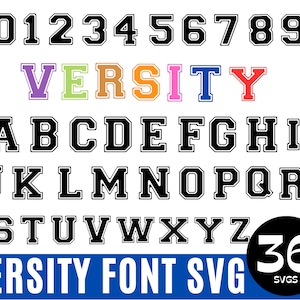 Varsity Font Svg, Baseball Font Svg, Block Font Svg, Sports Font Svg ...