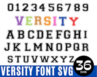 Varsity Schrift svg, Baseball Schrift svg, Block Schrift svg, Sport Schrift svg, College Schrift svg, Universität Schrift svg, Distressed Varsity Buchstaben