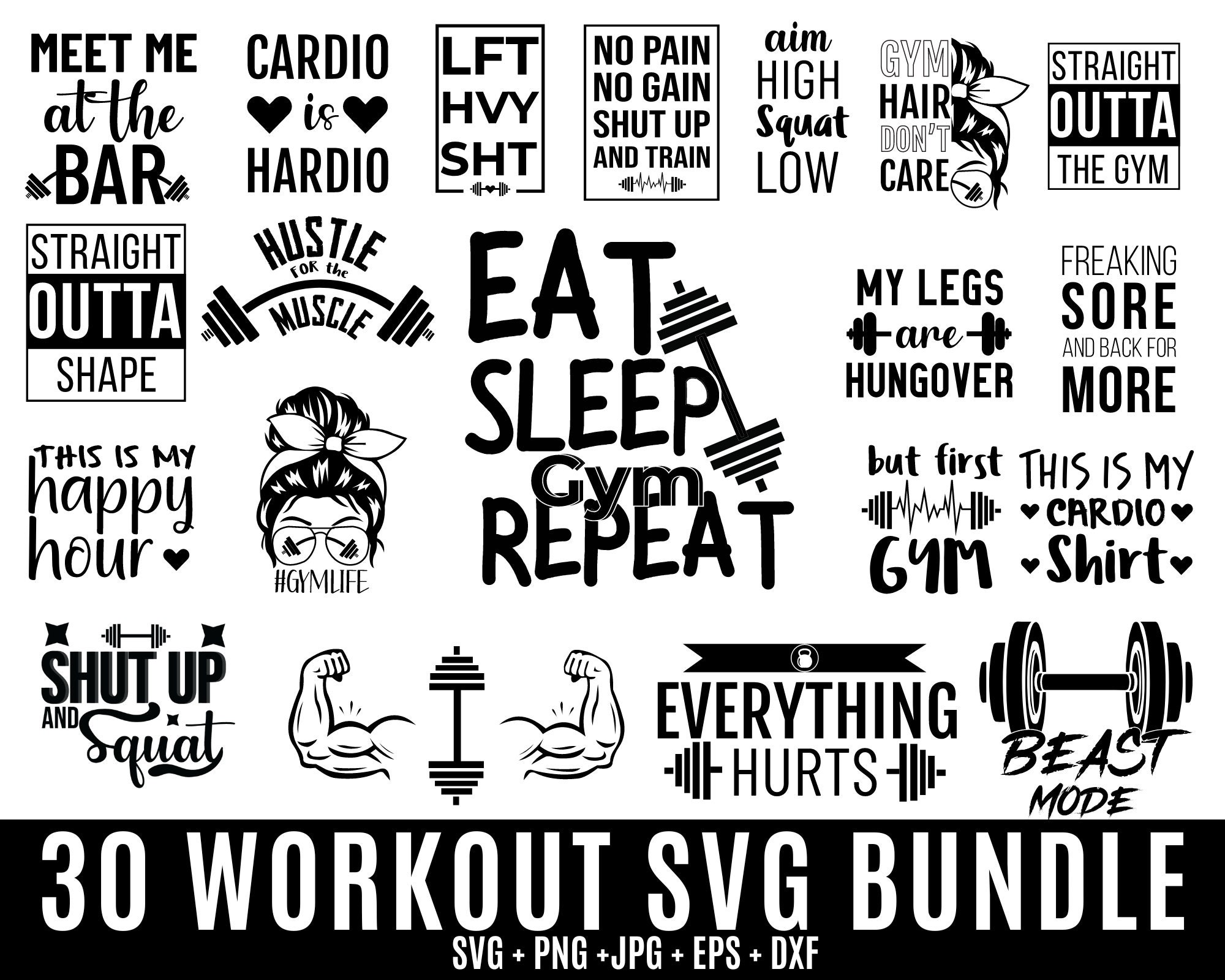 Peace Love Gym Svg 