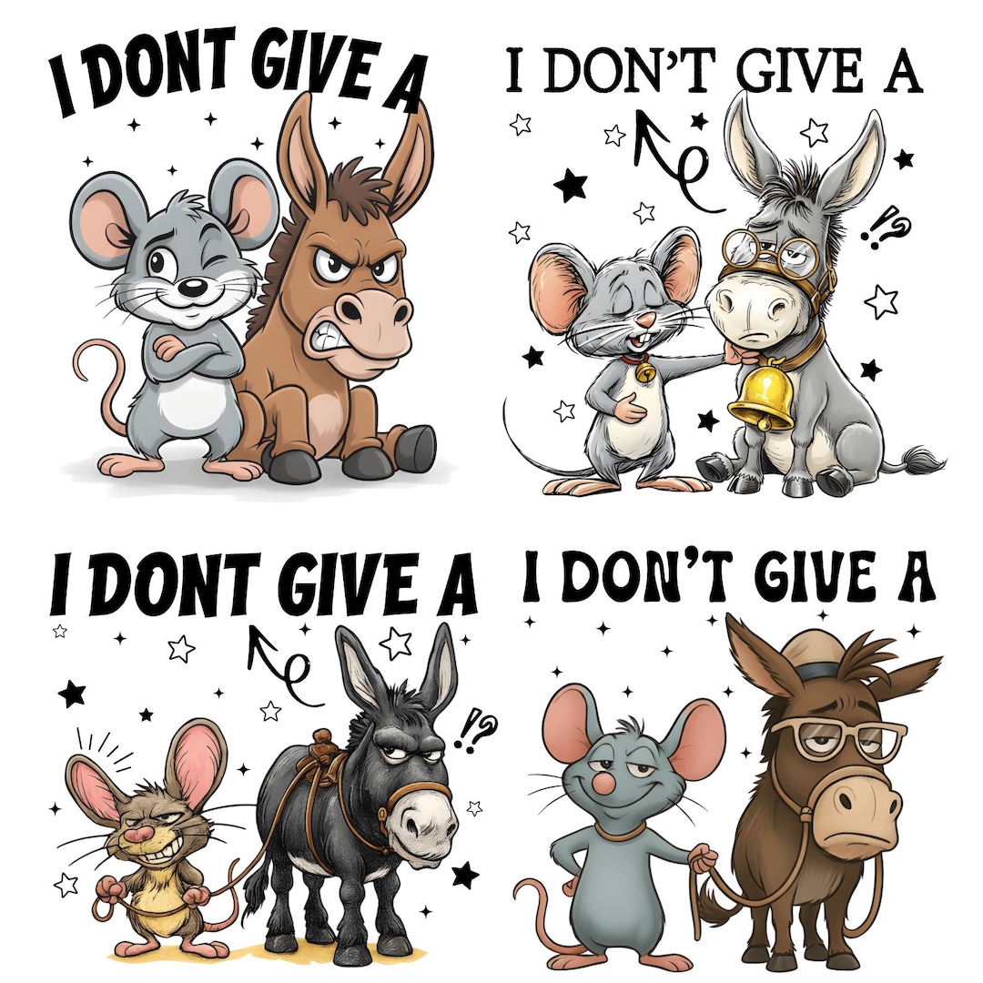 06 I DONT GIVE A Svg Bundle, Funny Donkey Png, Sarcastic Shirt ...